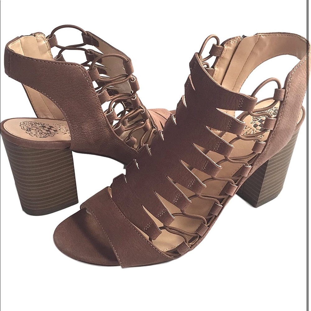 Vince Camuto Briaz Leather & Stretch heel Sandal